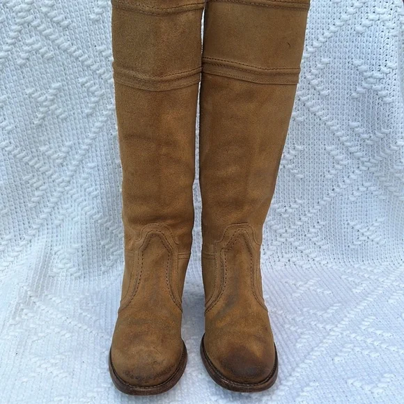 Women’s Frye Jane Stitch Oiled Suede Leather Boots sz 8 - Picture 4 of 14